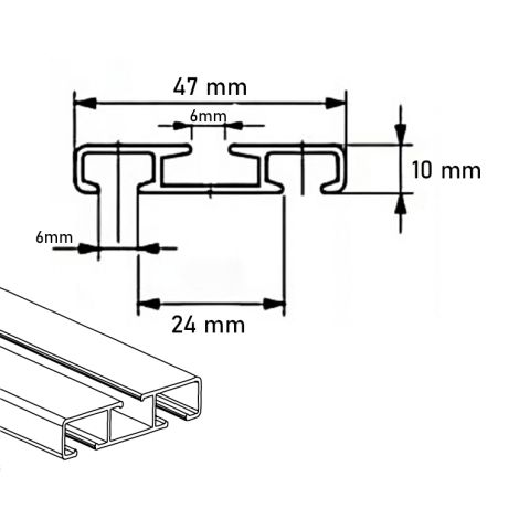 Szyna Sufitowa Aluminiowa DUO 2+1- 300 cm  ( Opakowanie Zbiorcze -60mb ) - 4